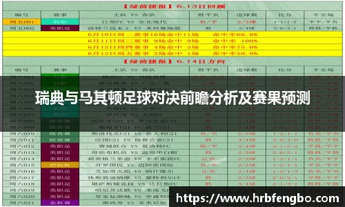 瑞典与马其顿足球对决前瞻分析及赛果预测